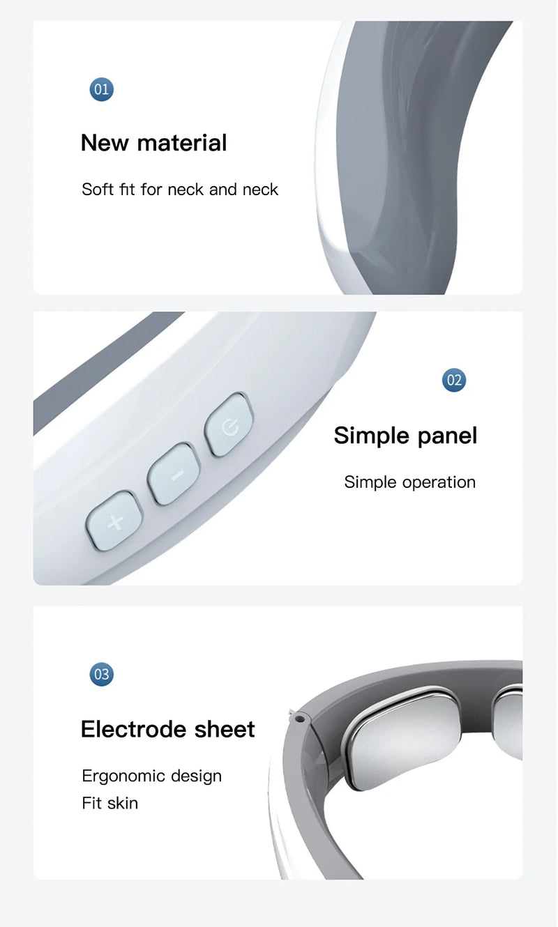 Neck Shoulder Massager Deep Tissue Shiatsu Back Cervical Massage Machine Bionic Heated Fatigue Relief Relax Muscle ﻿3-Level ﻿