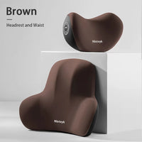 2024 Memory Foam Car Neck Pillow Protective Lumbar Back Support Breathable Car Headrest Cushion Relieve Stress Car Seat Pillow