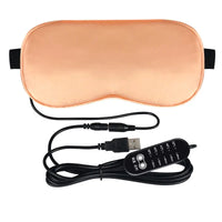 Silk Sleep Mask USB Heated Eye Heating Mask Hot Steam Compress Eyes Cover Sleeping Silk Electrical Temperature Control Blindfold