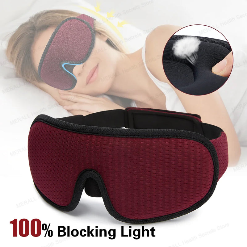 3D Sleep Eye Mask Soft Memory Foam Travel Blindfold Face Eyepatch for Sleeping Aid Comfortable Eye Shades Gift Improve Sleep Qua