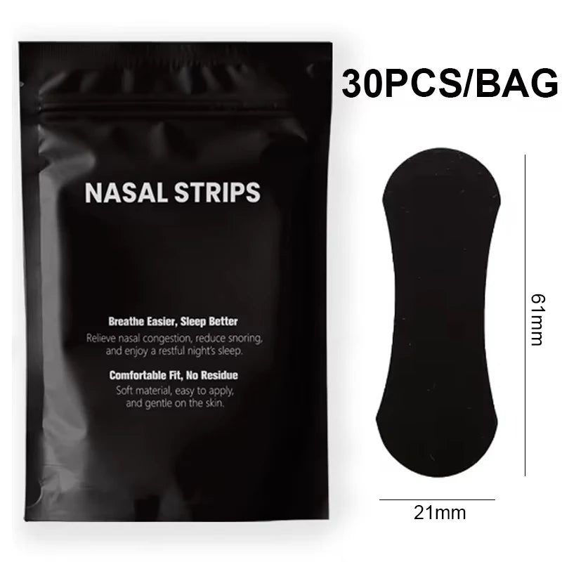 30/60PCS Breath Nasal Strips Relieve Nasal Congestion Anti-Snoring Nose Patches Good Sleeping Product Easier Sleep Aid Decive