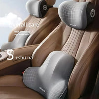 2024 Memory Foam Car Neck Pillow Protective Lumbar Back Support Breathable Car Headrest Cushion Relieve Stress Car Seat Pillow