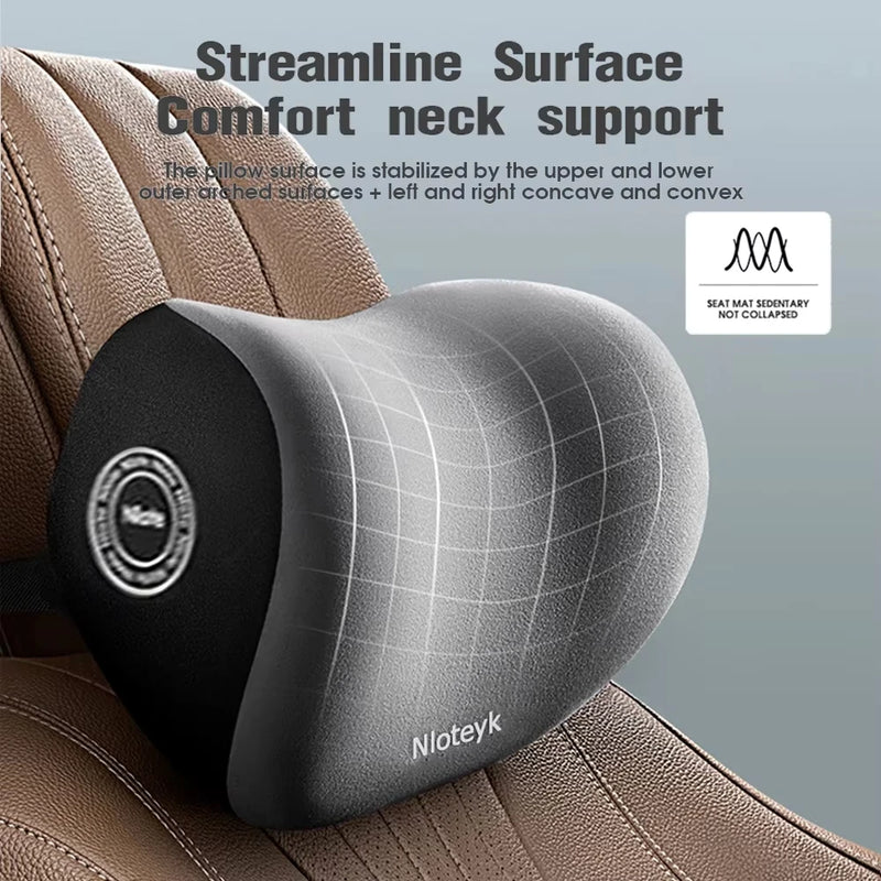 2024 Memory Foam Car Neck Pillow Protective Lumbar Back Support Breathable Car Headrest Cushion Relieve Stress Car Seat Pillow