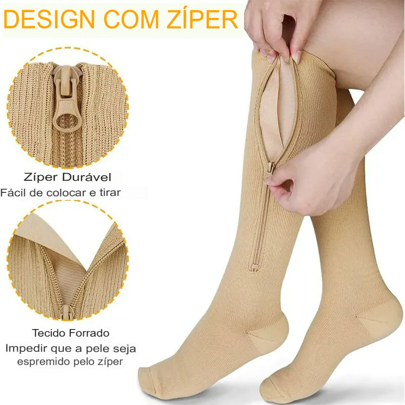 Meias de Compressão ZipperComfort - 03 Pares